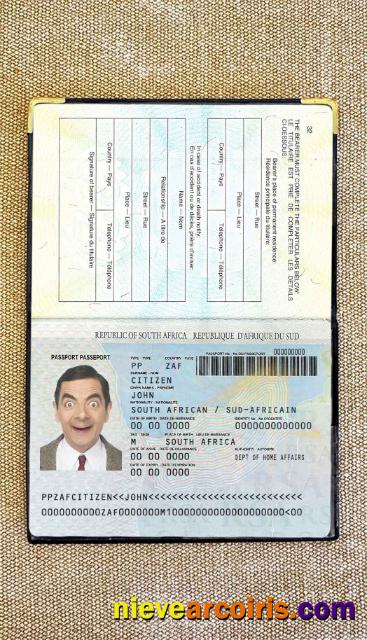 South Africa passport (1996-2009) photolook